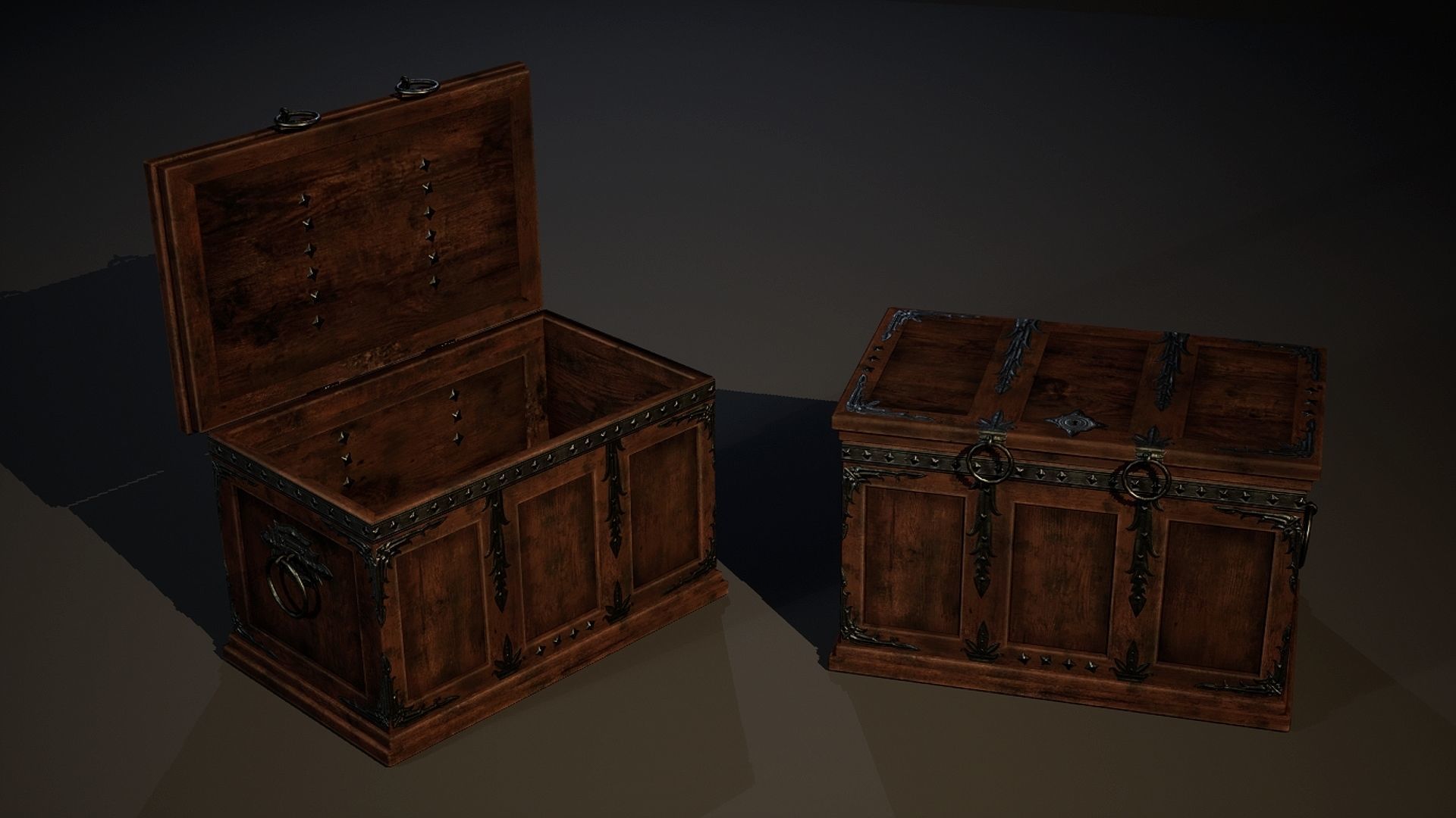Treasure chests Low-poly 3D model_8
