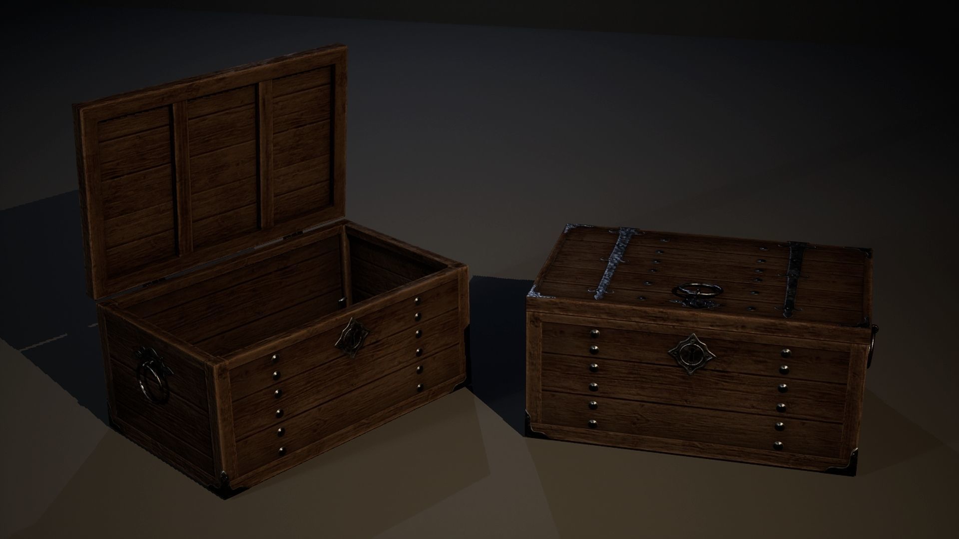 Treasure chests Low-poly 3D model_4
