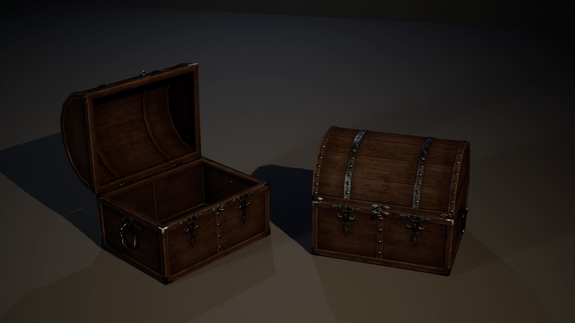 Treasure chests Low-poly 3D model_5