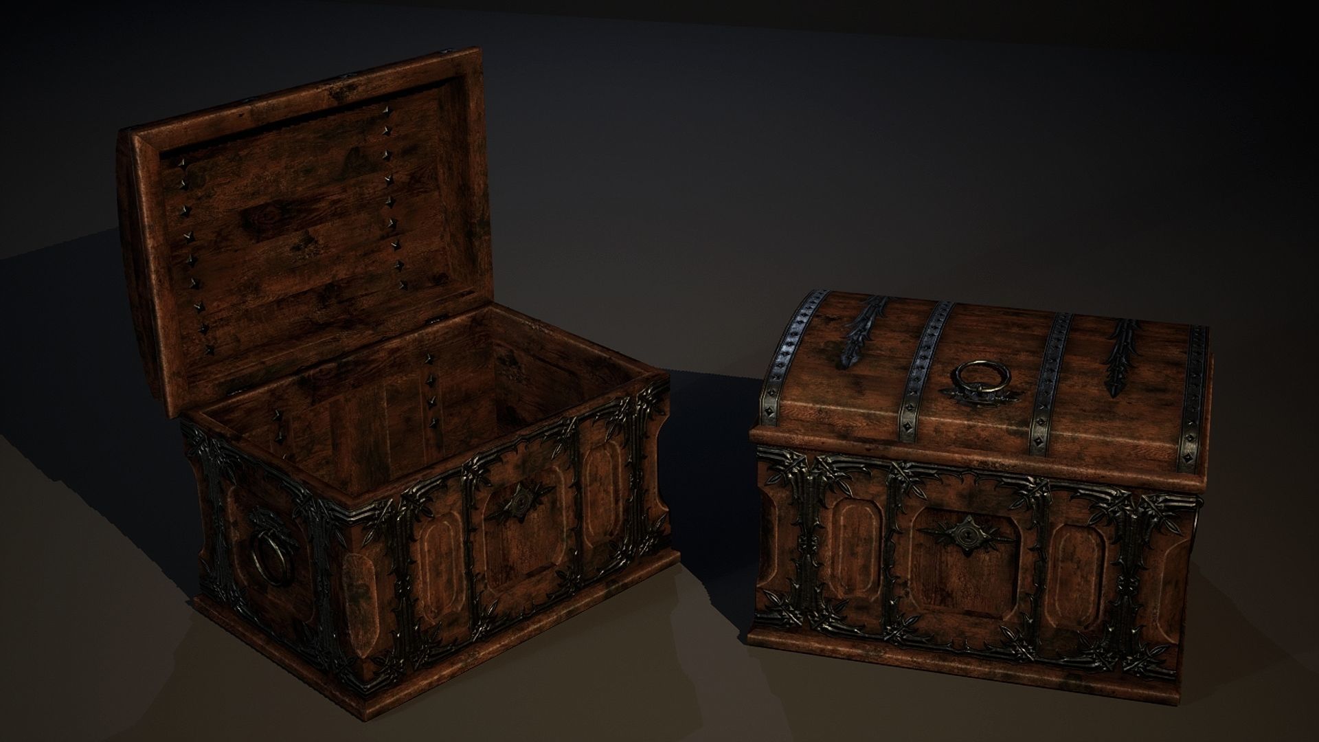 Treasure chests Low-poly 3D model_9