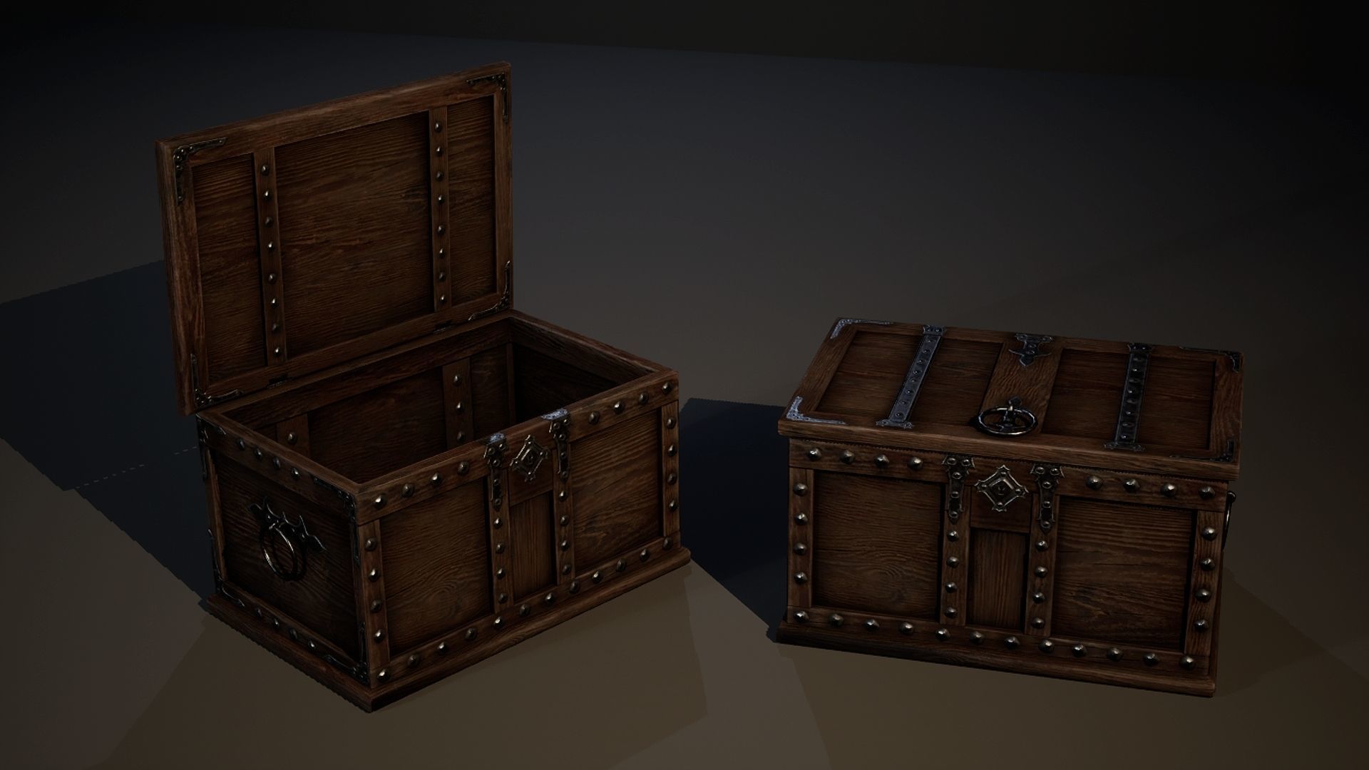 Treasure chests Low-poly 3D model_7