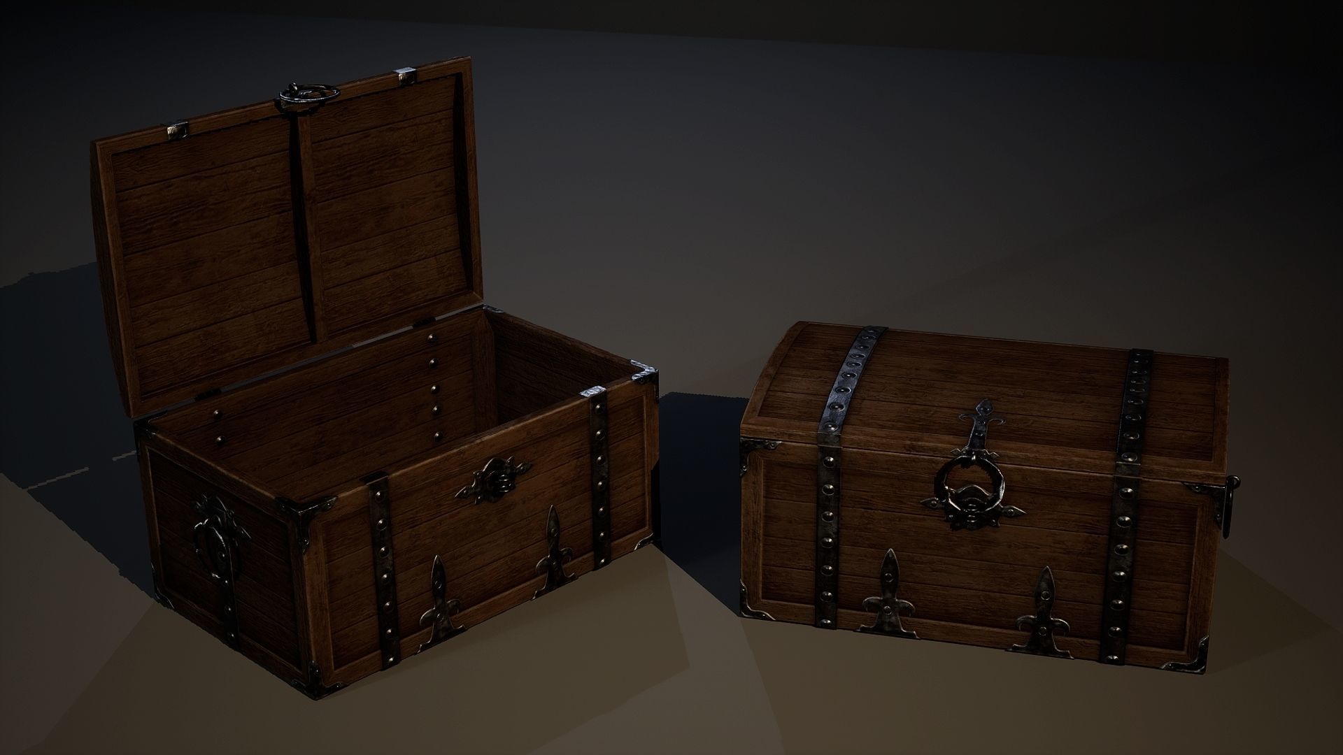 Treasure chests Low-poly 3D model_3