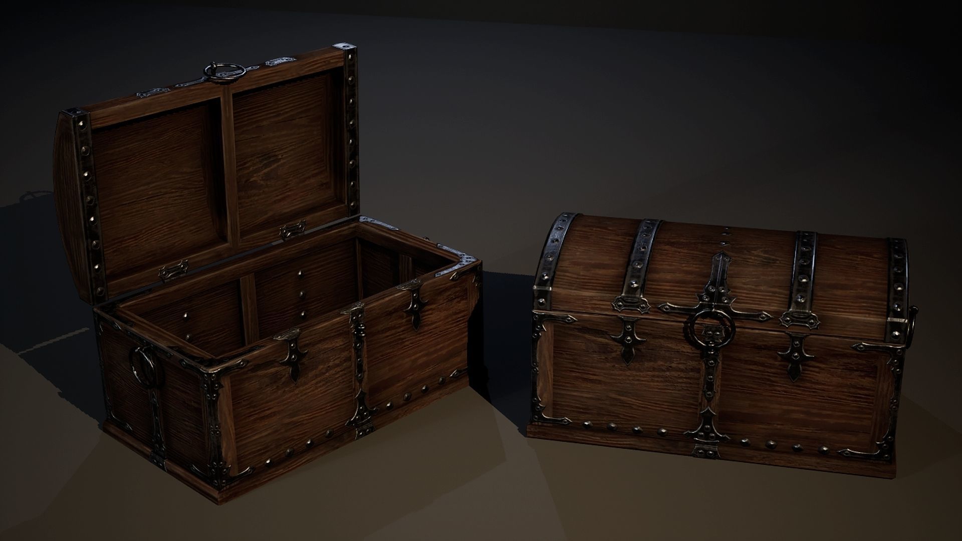 Treasure chests Low-poly 3D model_6