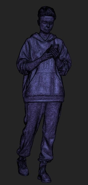 Beautiful woman using mobile phone 403 Low-poly 3D model_5