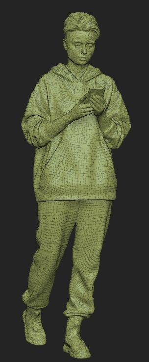 Beautiful woman using mobile phone 403 Low-poly 3D model_7