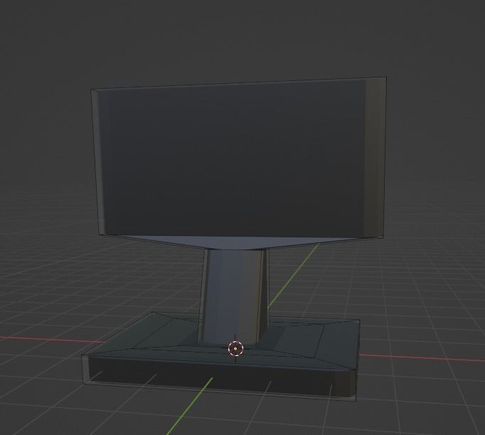 3D lowpoly black tv Low-poly 3D model_2