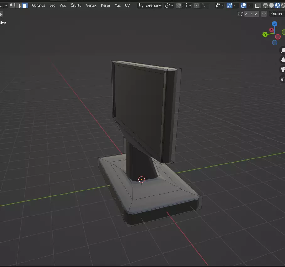 3D lowpoly black tv Low-poly 3D model_0