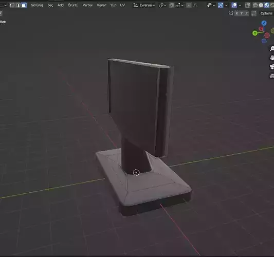 3D lowpoly black tv
