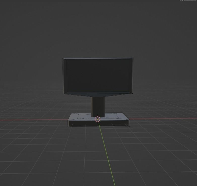 3D lowpoly black tv Low-poly 3D model_3