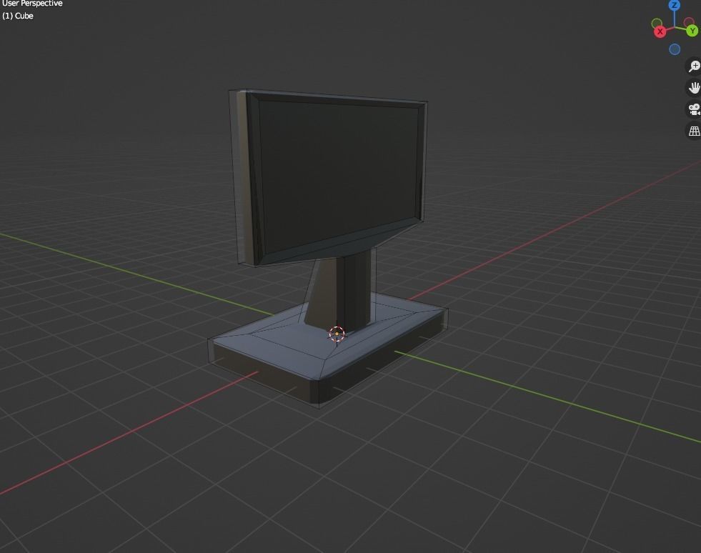 3D lowpoly black tv Low-poly 3D model_1