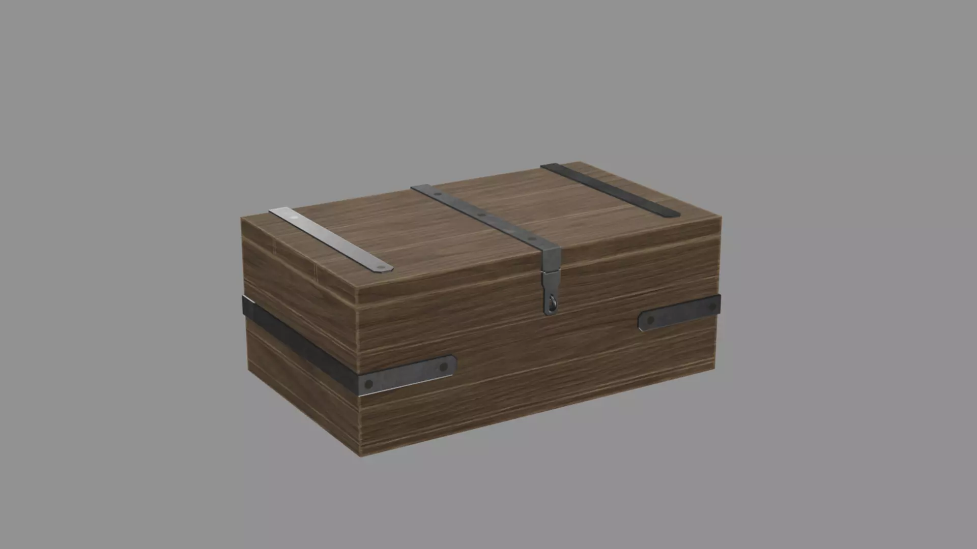 Wooden Chest 01 Low-poly 3D model_0