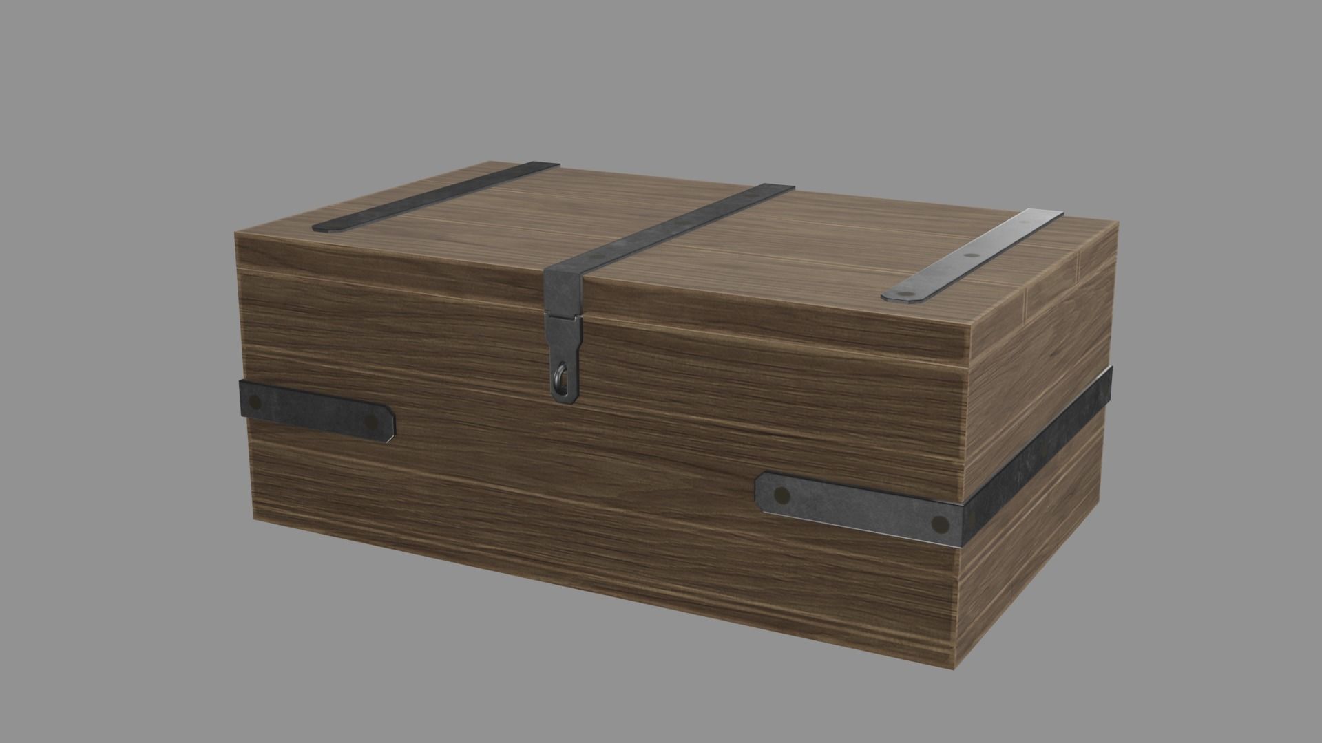 Wooden Chest 01 Low-poly 3D model_2