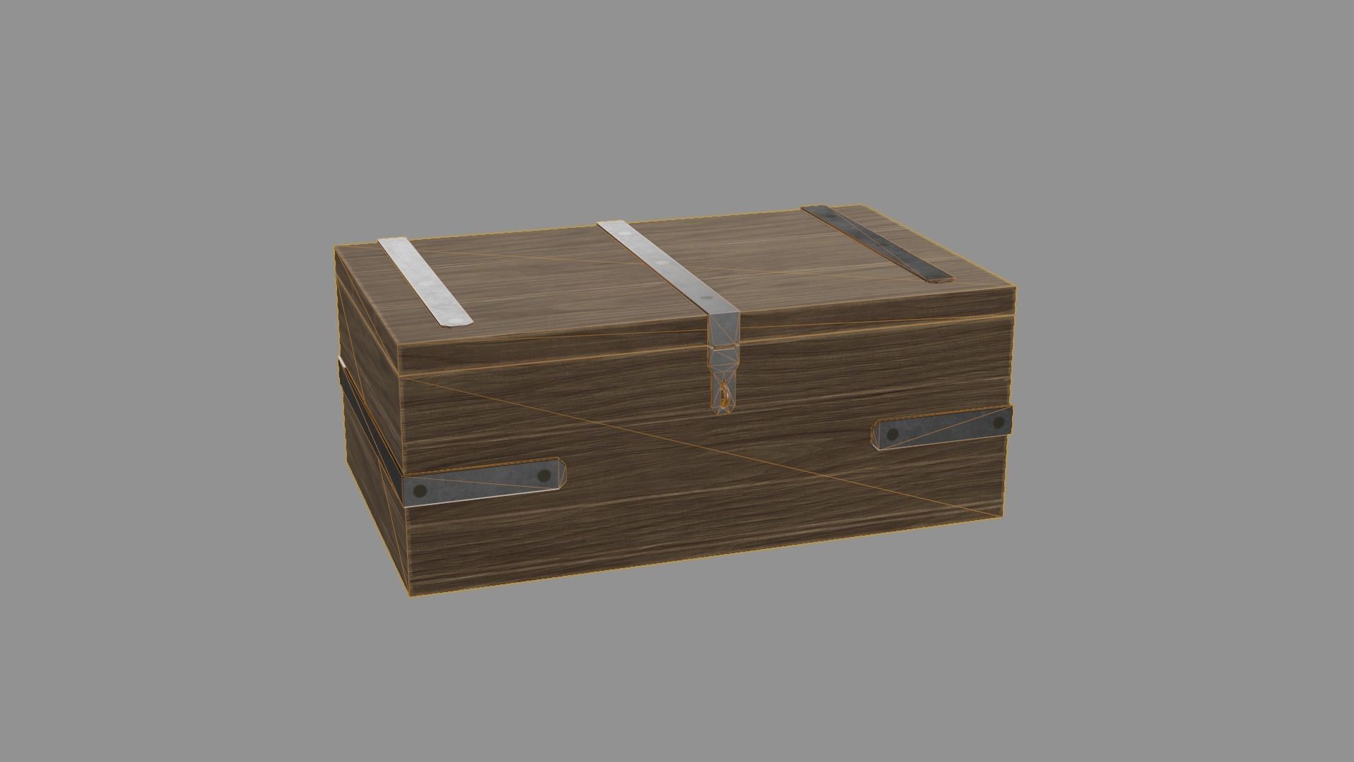 Wooden Chest 01 Low-poly 3D model_5