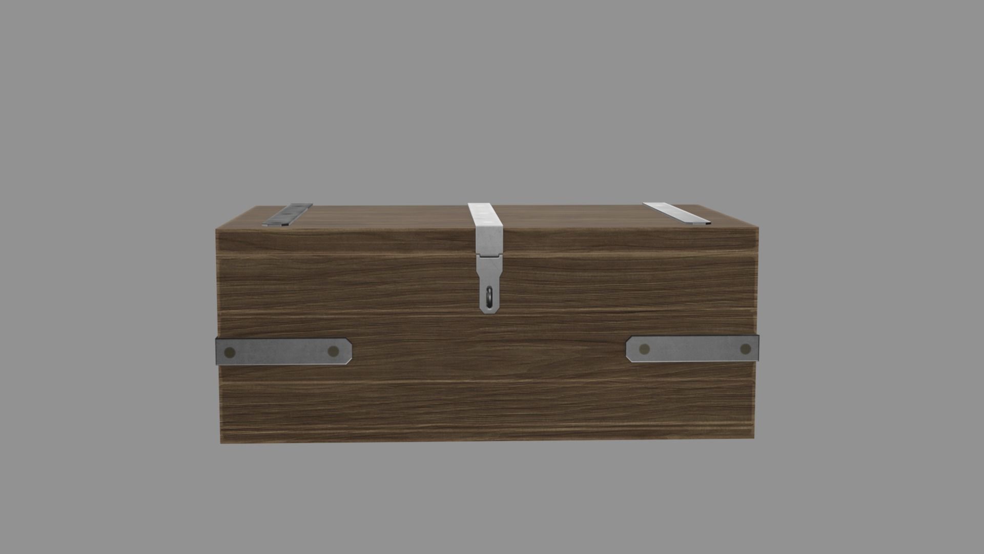 Wooden Chest 01 Low-poly 3D model_1