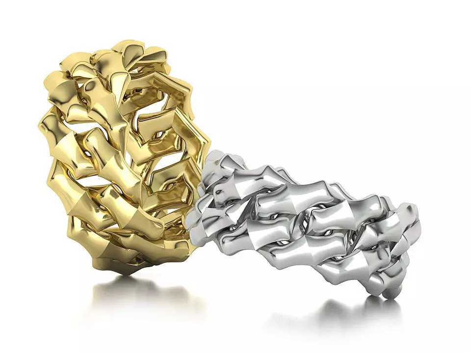 Knight Cuban Chain Link Ring Stackable Ring 10mm wide 8-12US 3D print model
