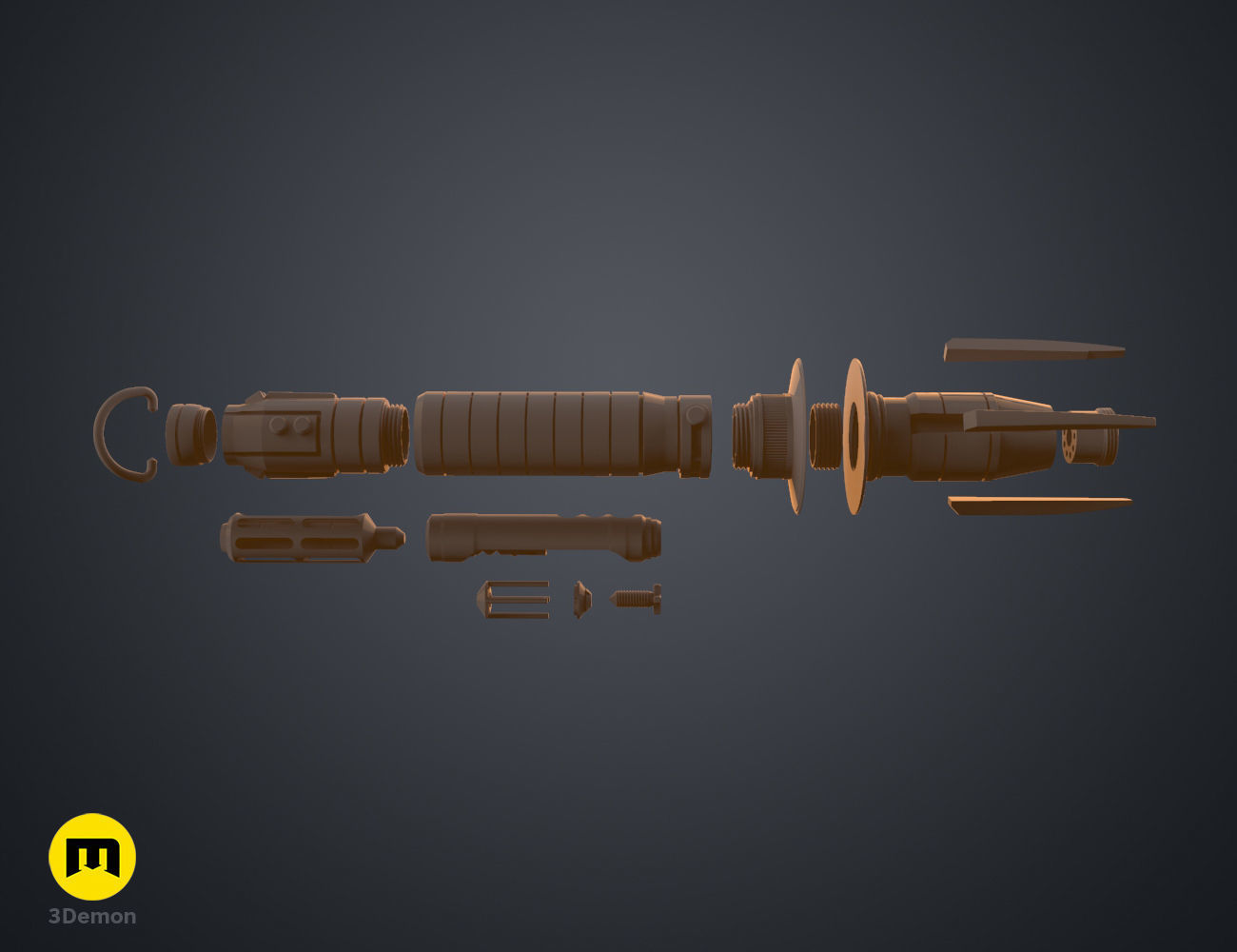 Shin Hati Lightsaber cosplay prop from Star Wars Ahsoka 3D print model_6