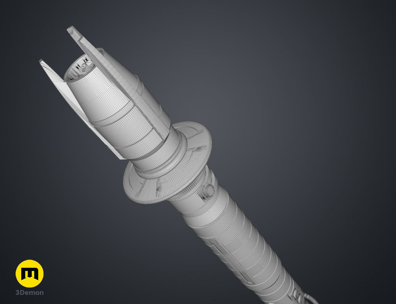 Shin Hati Lightsaber cosplay prop from Star Wars Ahsoka 3D print model_13