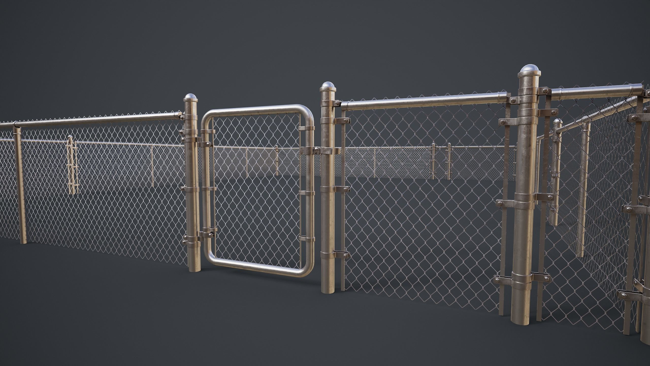 Modular Chain Model 3D model Modular Chain-link Fence VR / AR / low-poly | CGTrader