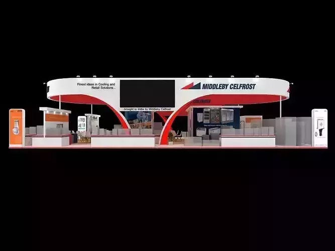 21 mtr x 11 mtr  Exhibition stand 4 side open 3D print model