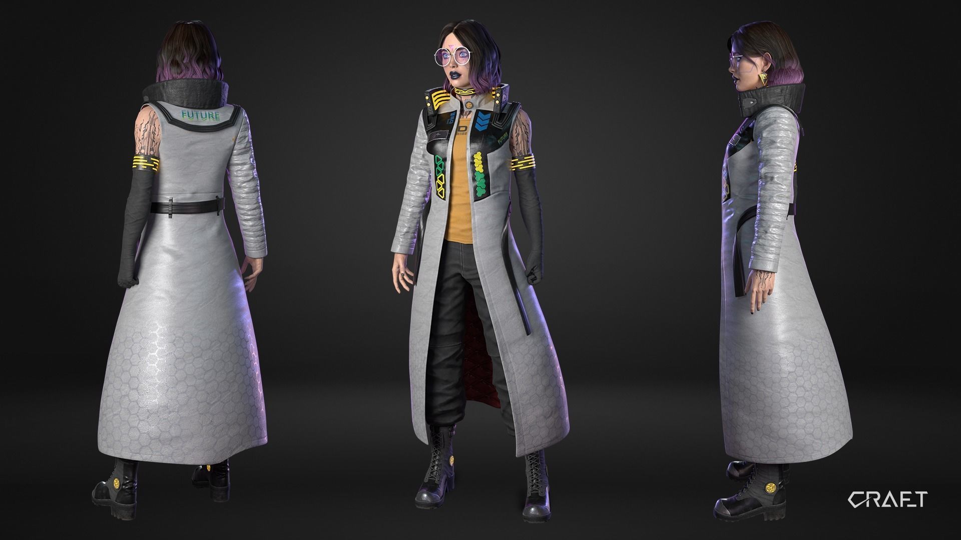 CyberPunk Girl  Low-poly 3D model_2
