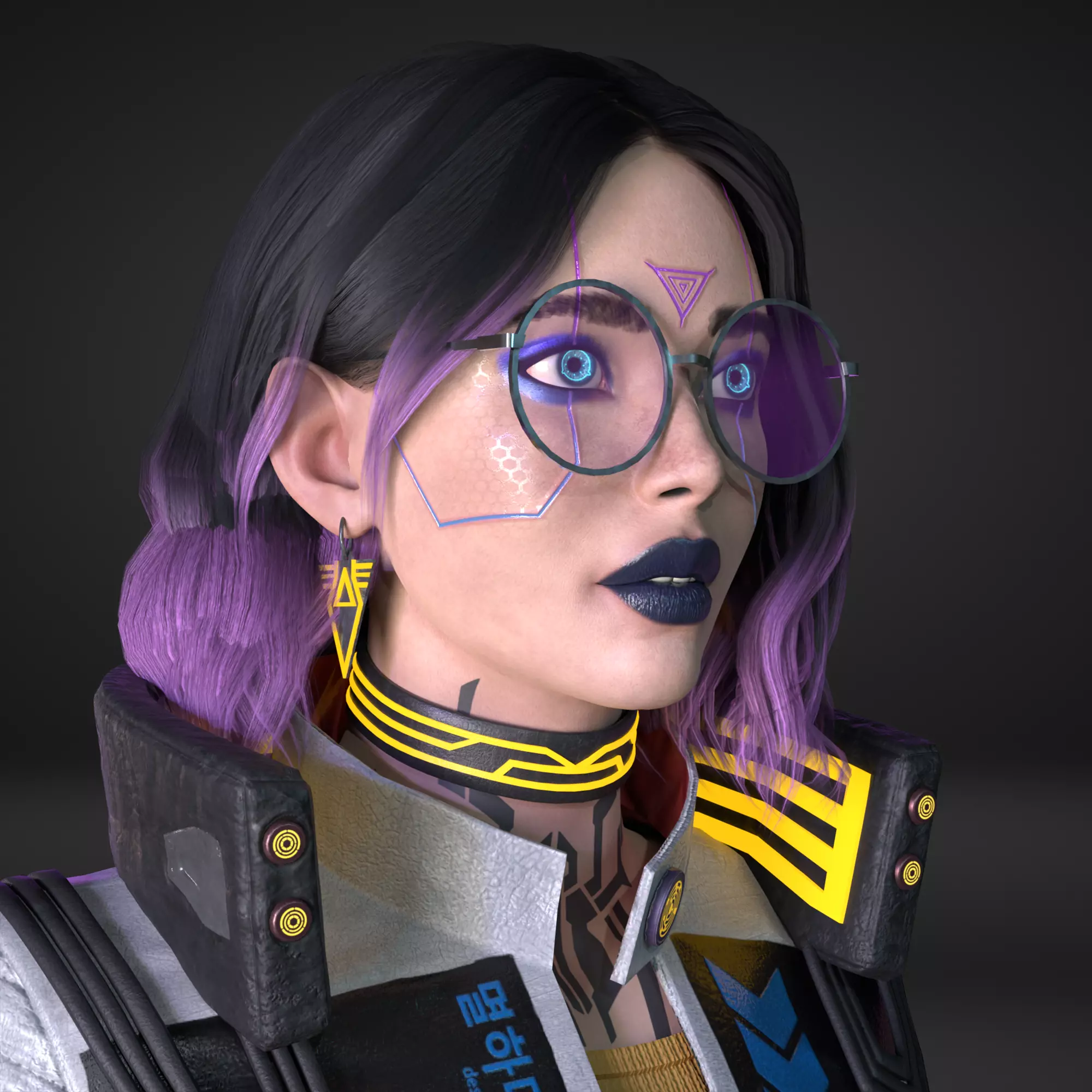 CyberPunk Girl  Low-poly 3D model_0