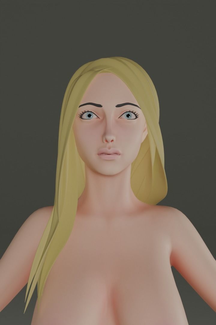 Pregnant Female Base Mallory Low-poly 3D model_1