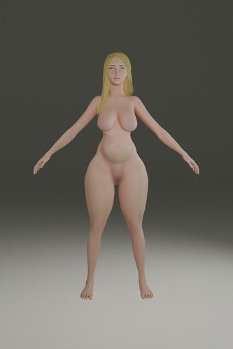 Pregnant Female Base Mallory Low-poly 3D model