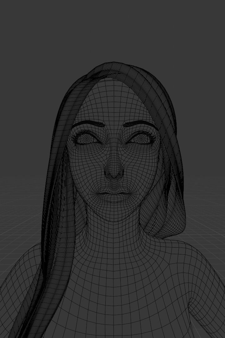 Pregnant Female Base Mallory Low-poly 3D model_3