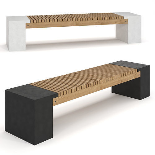 Urban Furniture Bench 03 Low-poly 3D model
