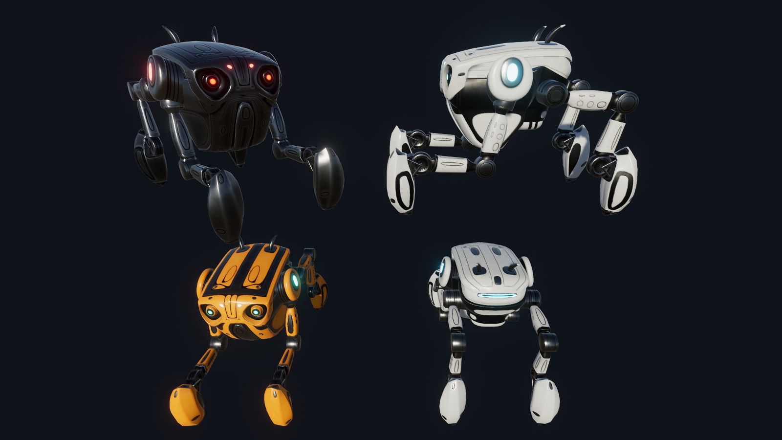 Spider Insect Robots Low-poly 3D model_6