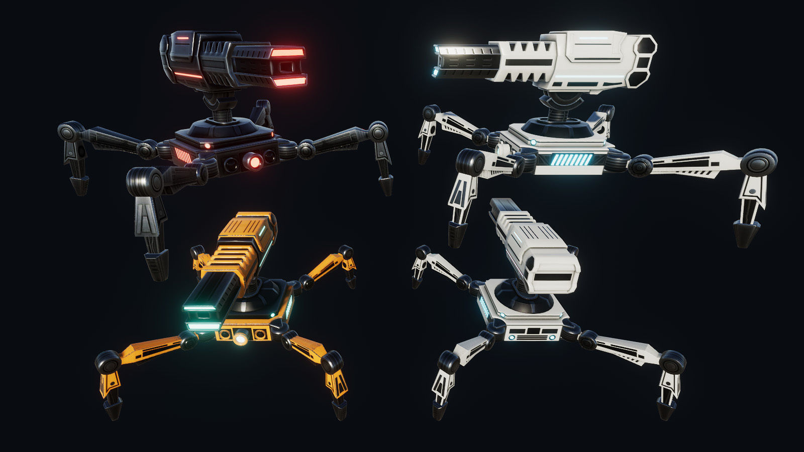 Spider Insect Robots Low-poly 3D model_4