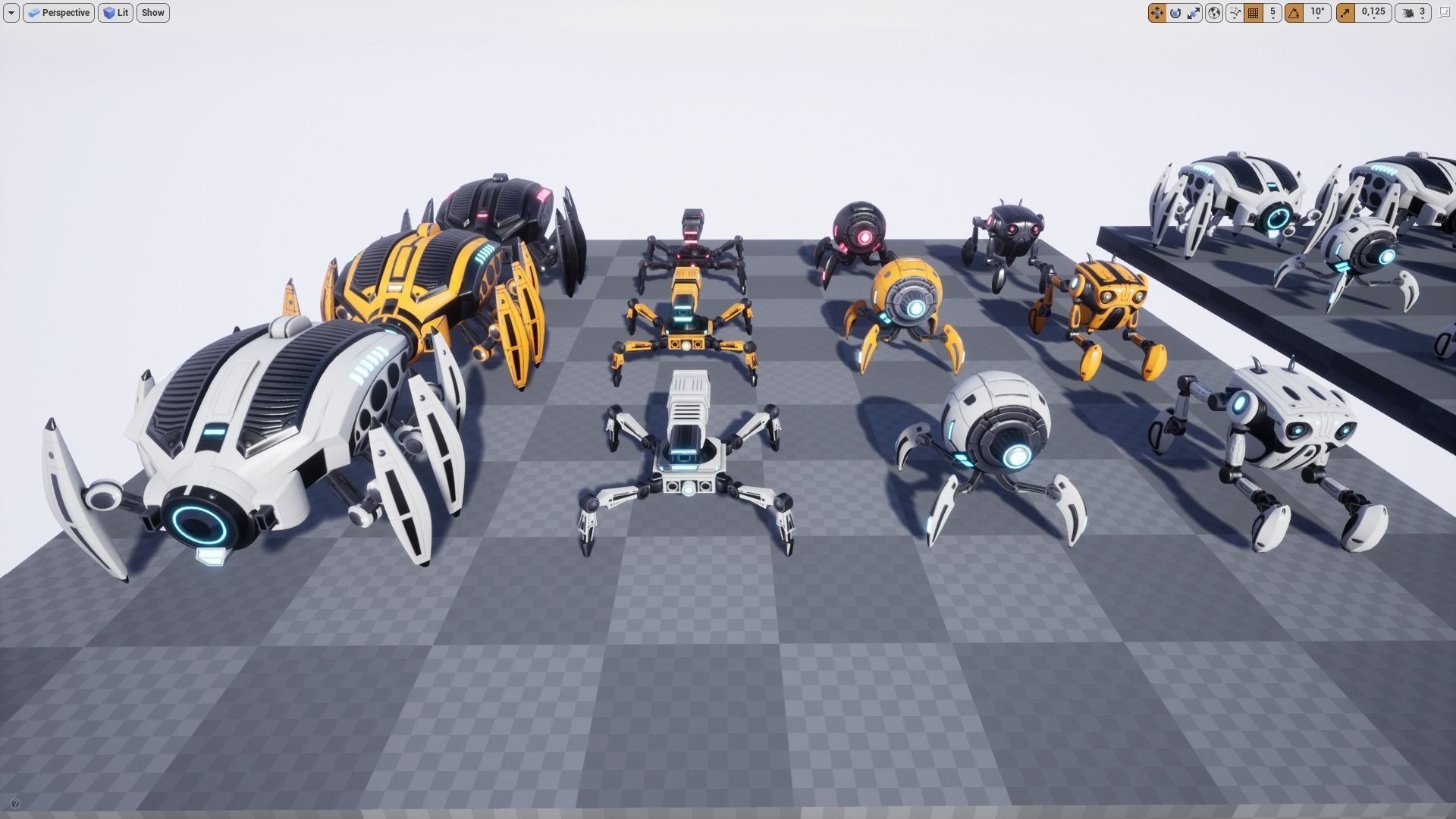 Spider Insect Robots Low-poly 3D model_19