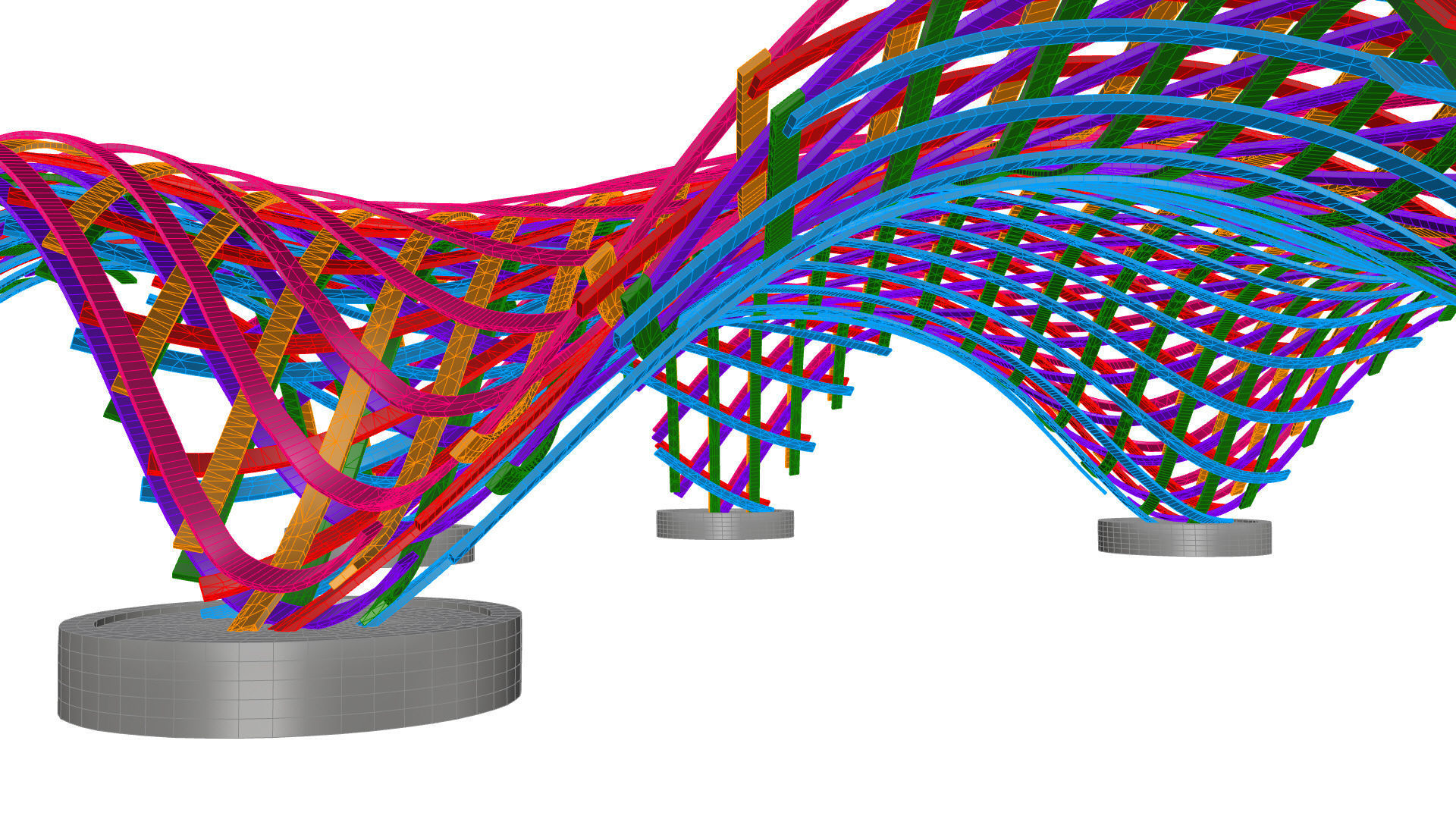 Layered Beams Parametric Pavilion 3D model_25