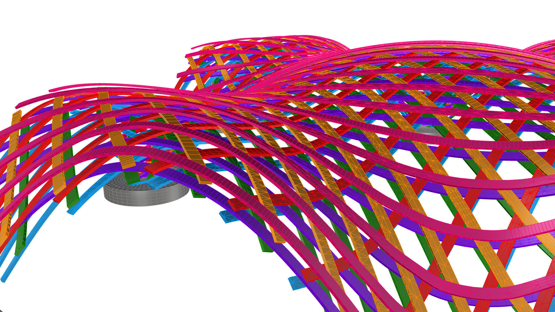 Layered Beams Parametric Pavilion 3D model_35