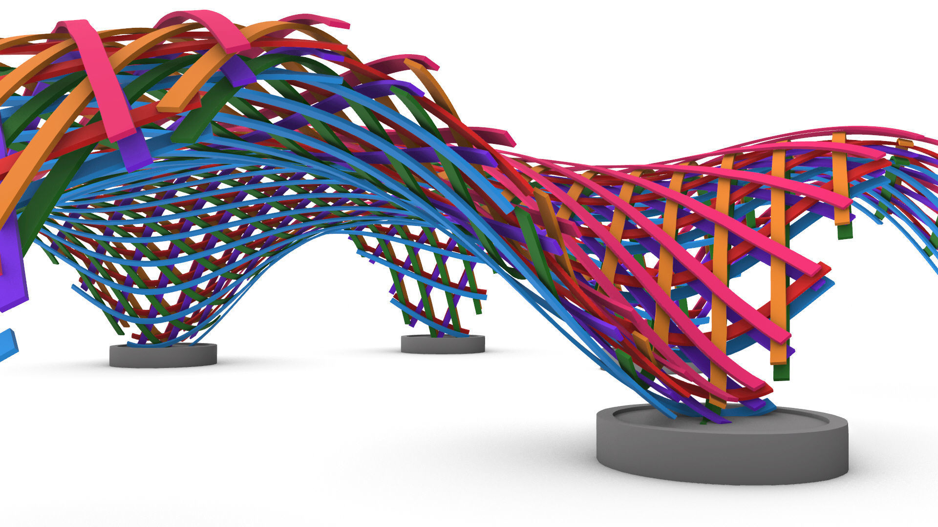 Layered Beams Parametric Pavilion 3D model_16