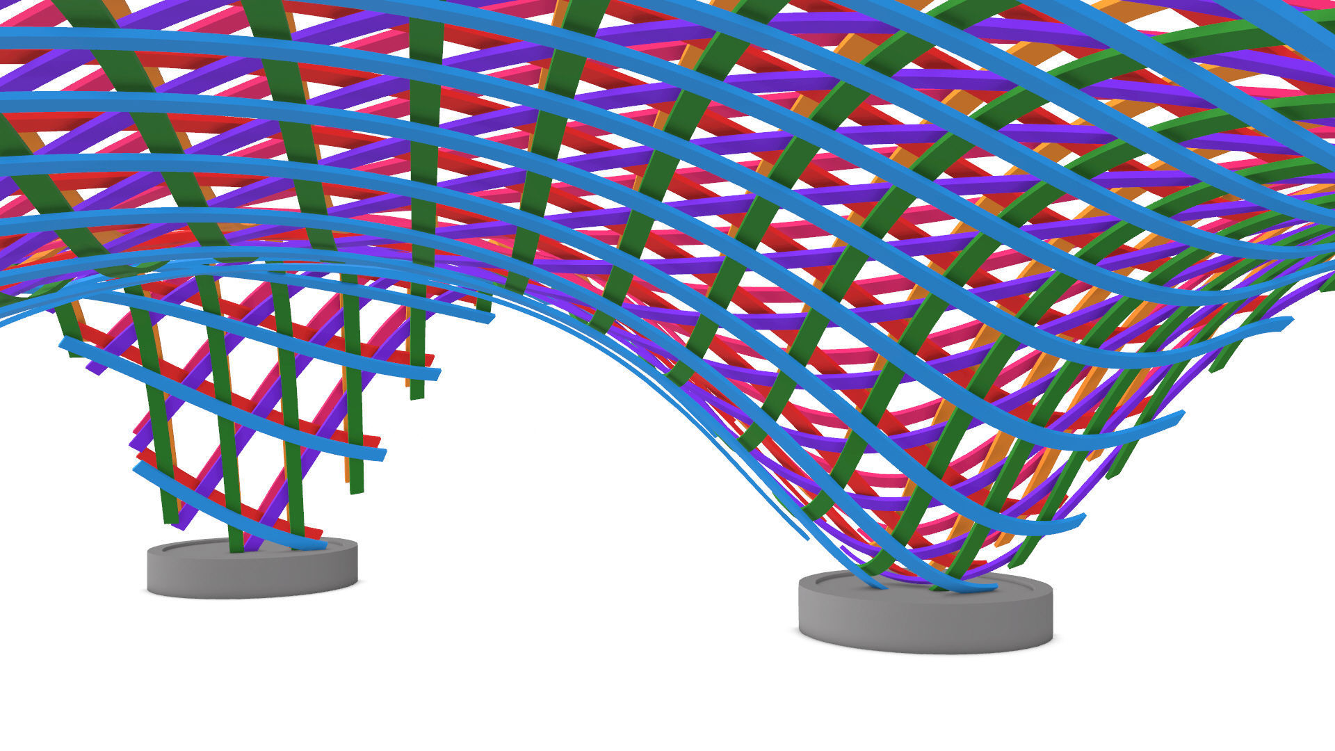 Layered Beams Parametric Pavilion 3D model_30