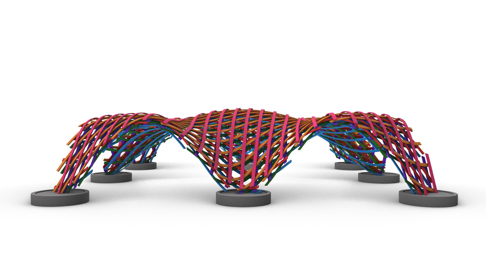 Layered Beams Parametric Pavilion 3D model_50