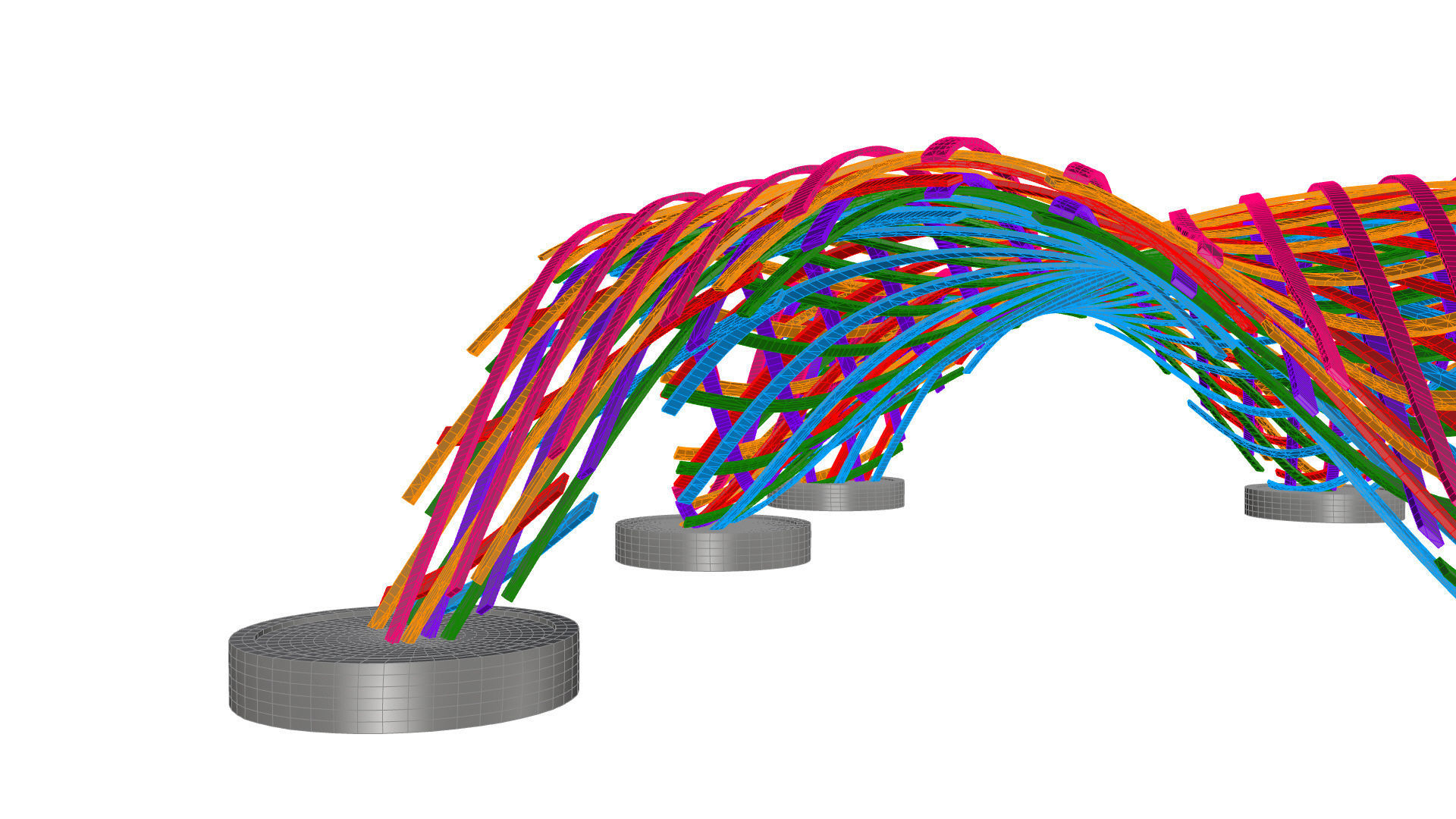 Layered Beams Parametric Pavilion 3D model_23
