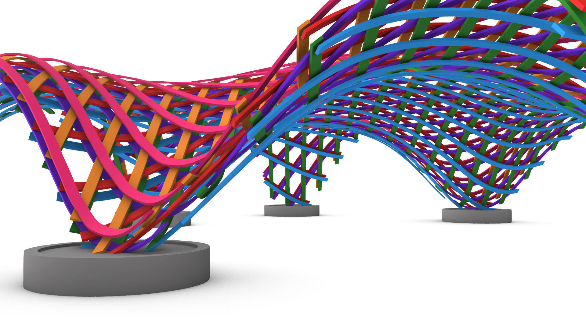 Layered Beams Parametric Pavilion 3D model_24