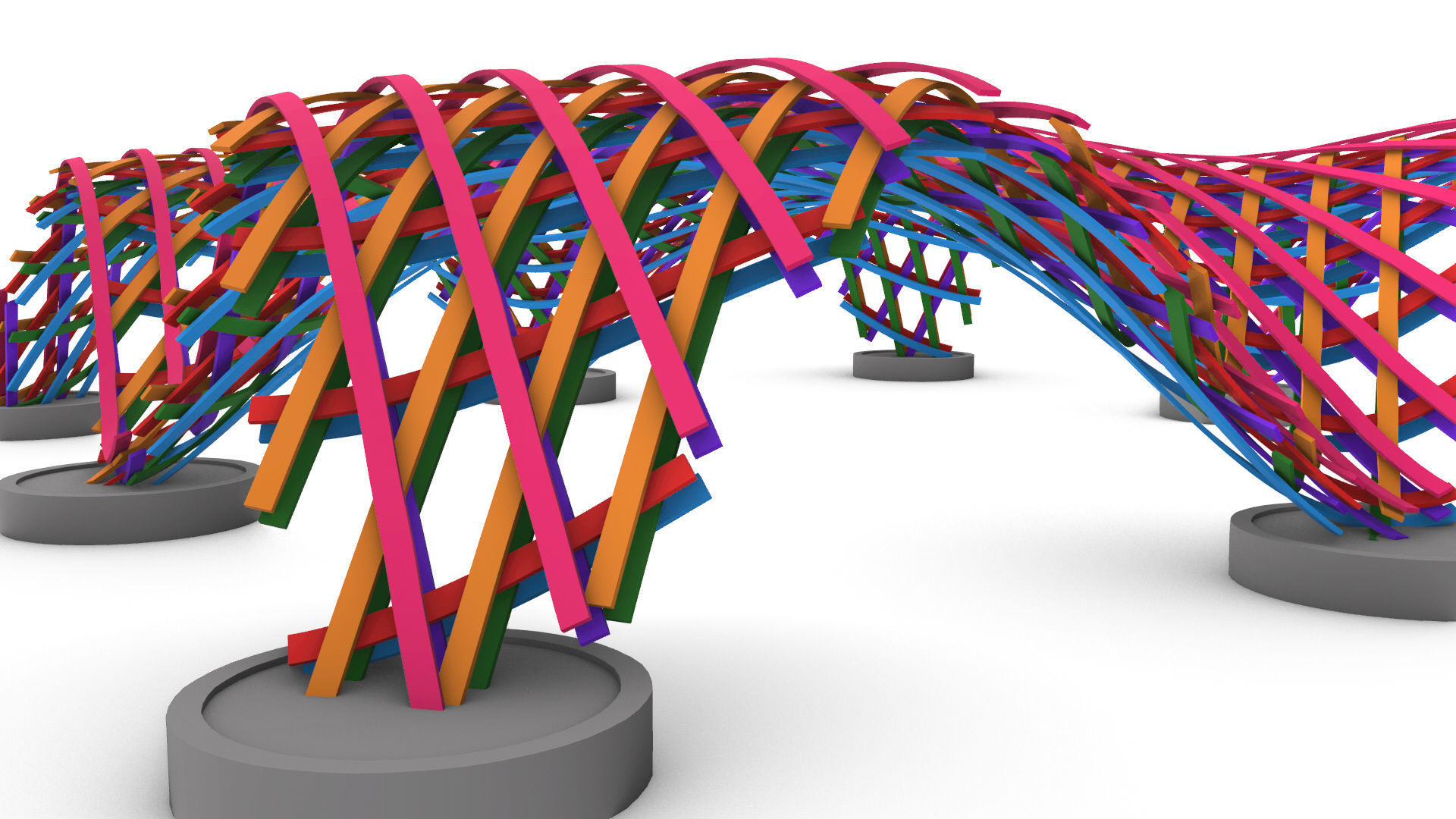 Layered Beams Parametric Pavilion 3D model_20