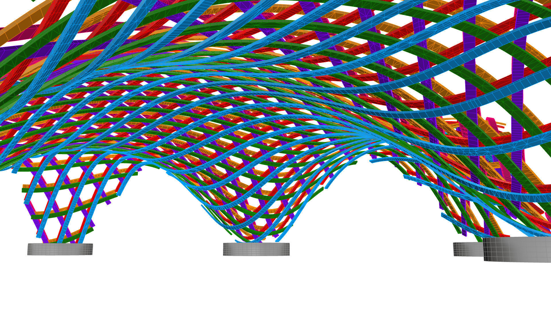 Layered Beams Parametric Pavilion 3D model_33