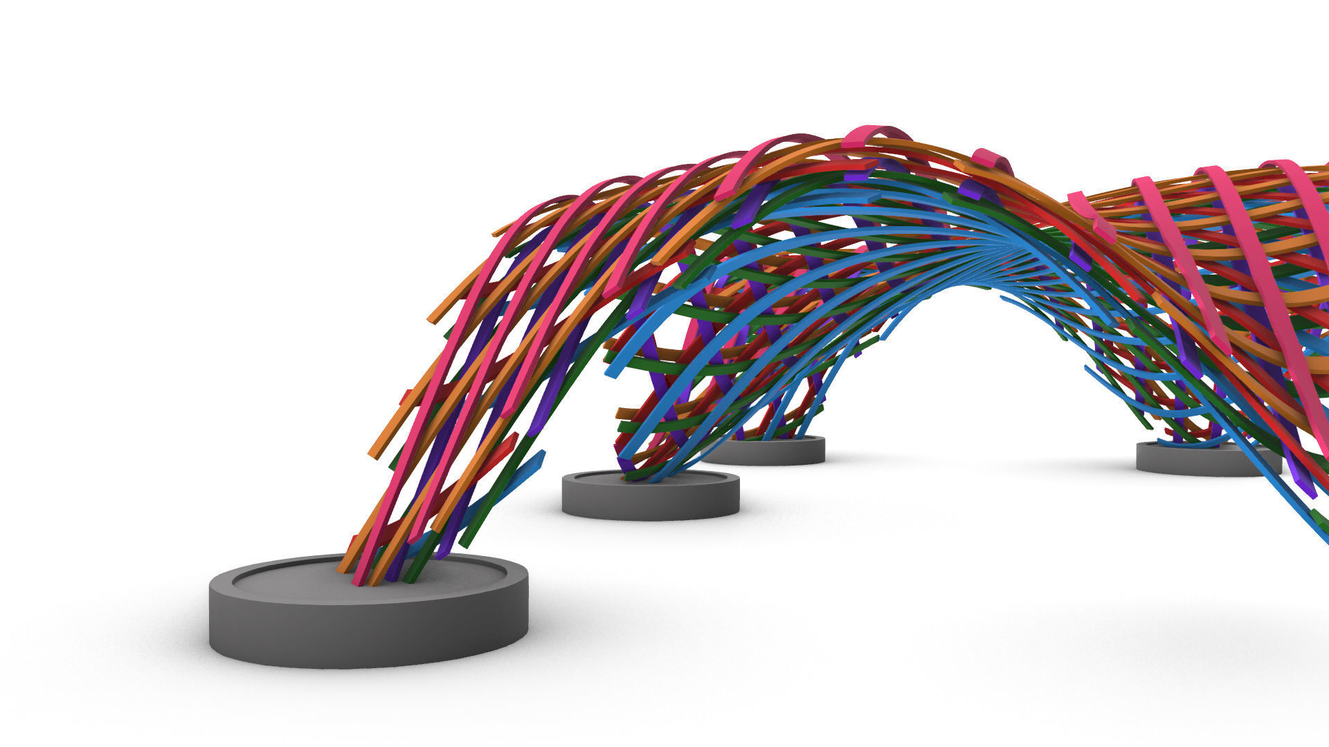 Layered Beams Parametric Pavilion 3D model_22