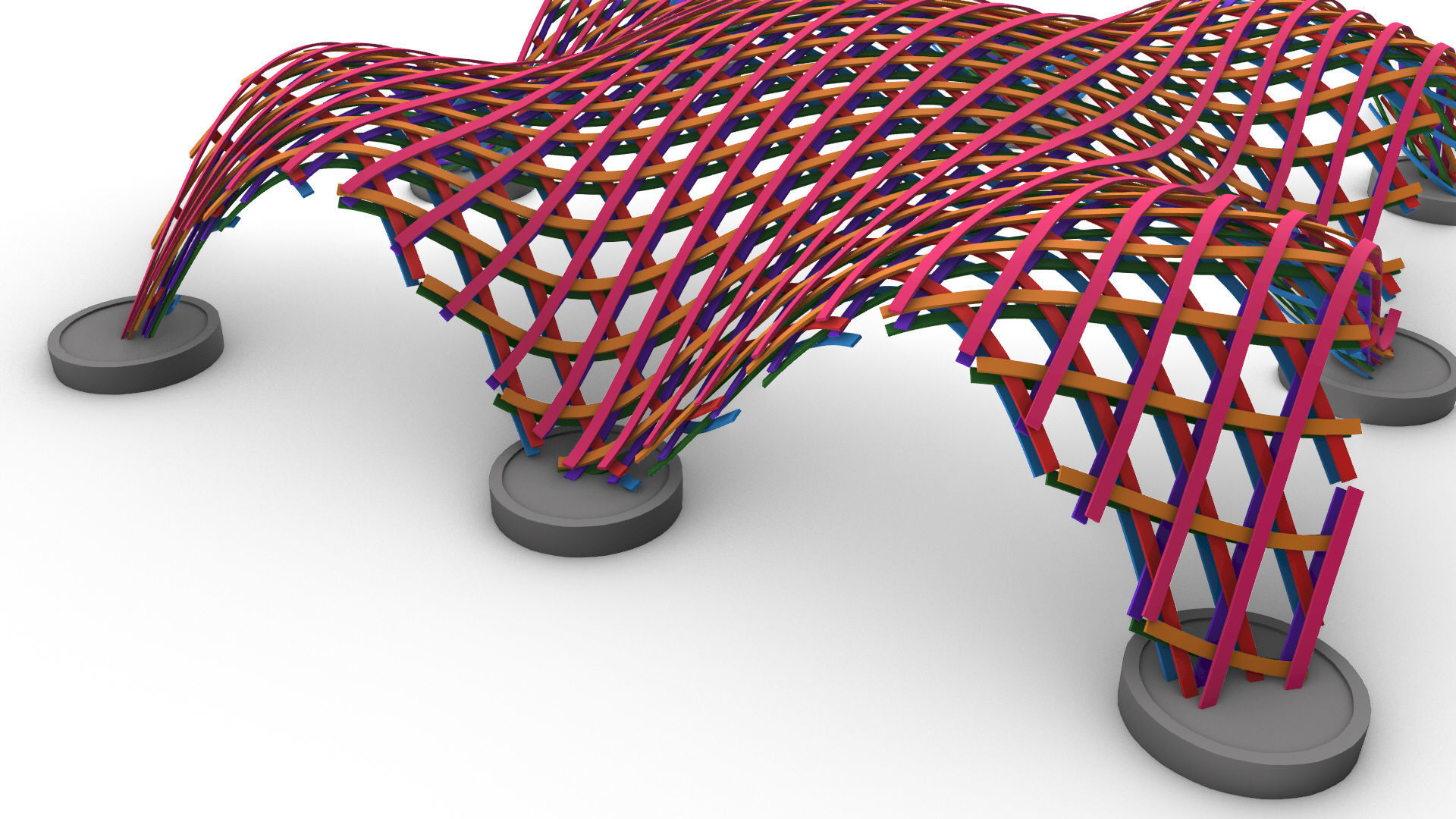 Layered Beams Parametric Pavilion 3D model_44