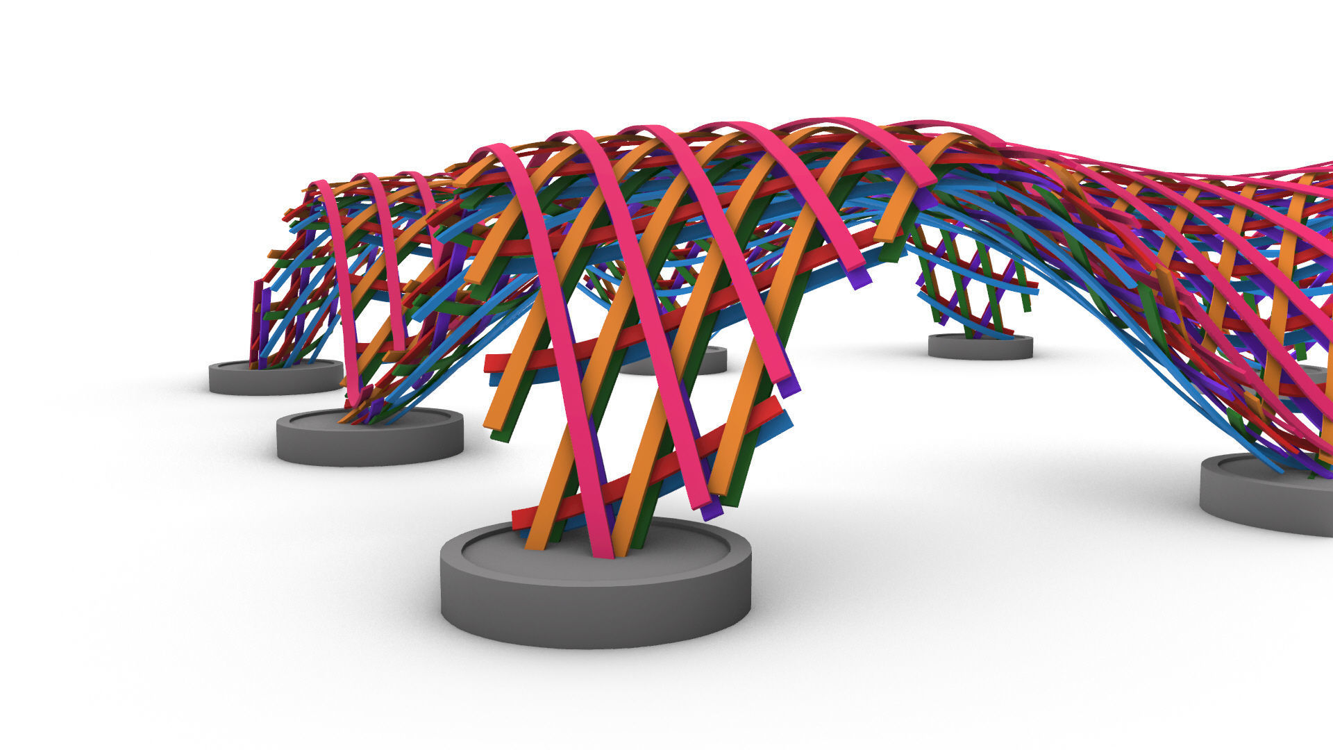 Layered Beams Parametric Pavilion 3D model_18