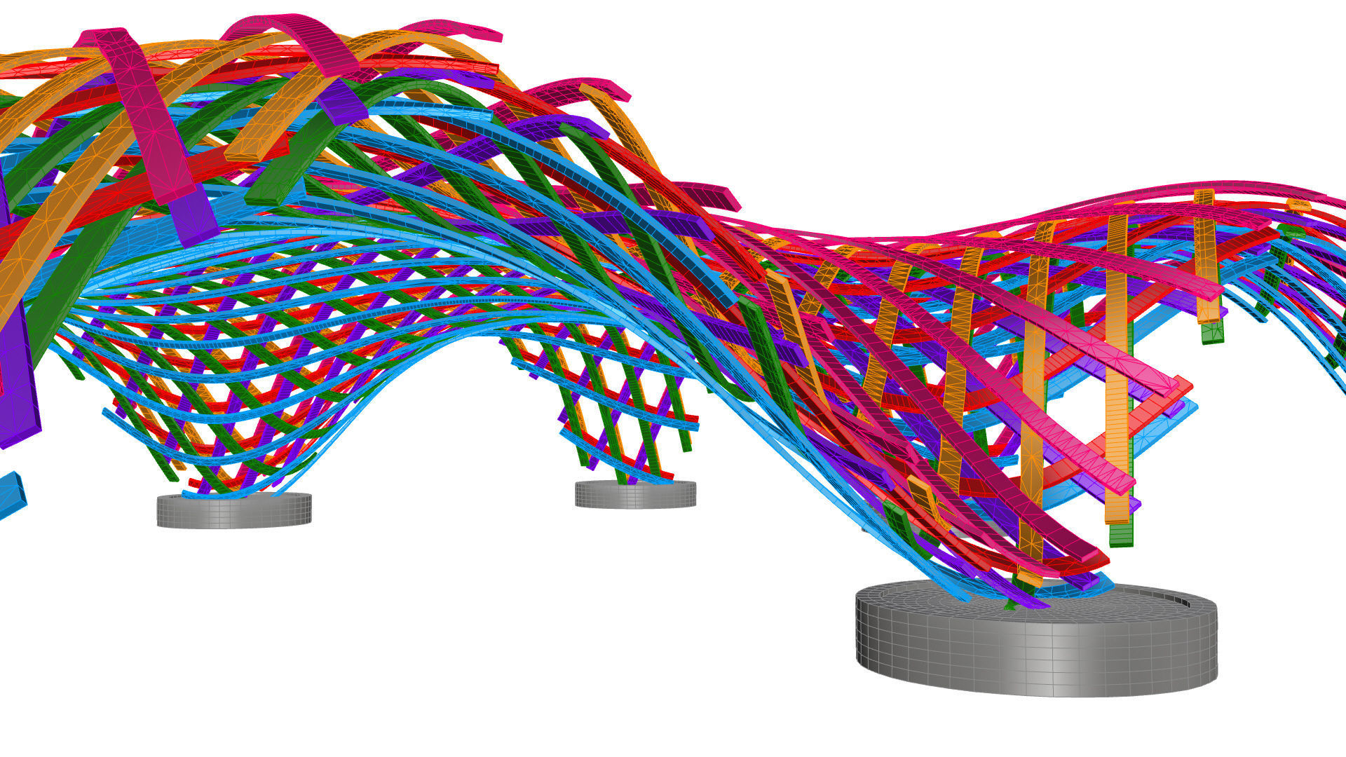Layered Beams Parametric Pavilion 3D model_17