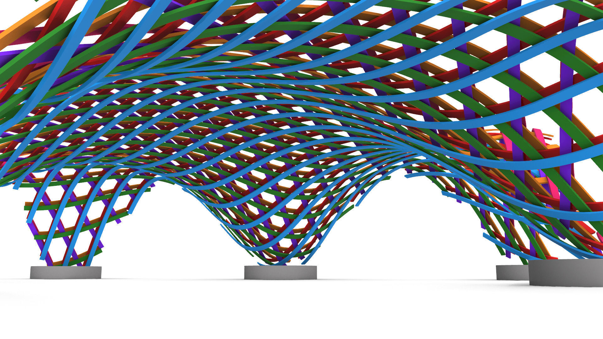 Layered Beams Parametric Pavilion 3D model_32