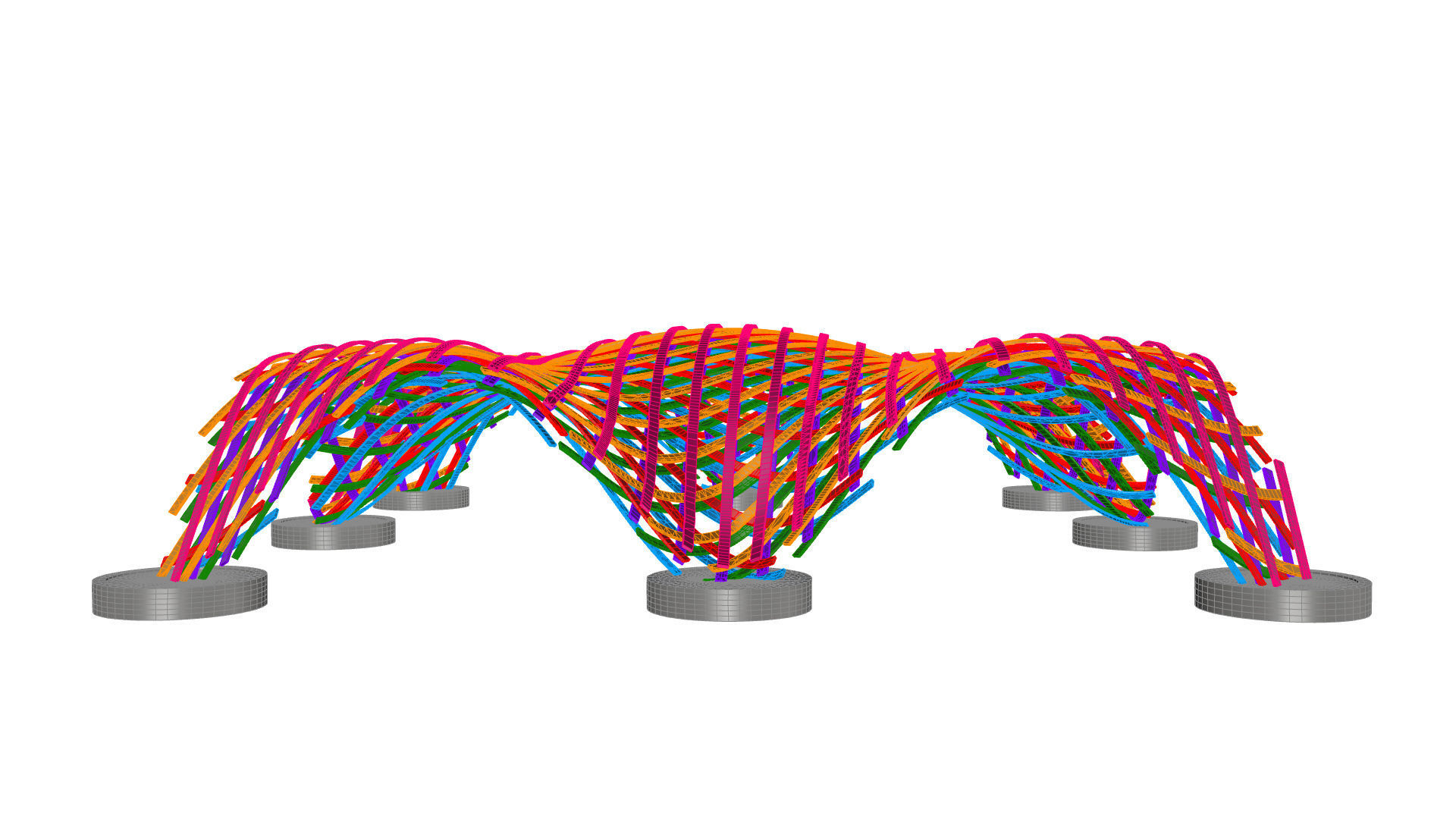 Layered Beams Parametric Pavilion 3D model_51
