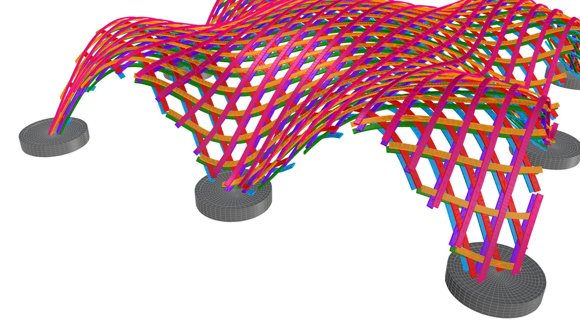 Layered Beams Parametric Pavilion 3D model_45