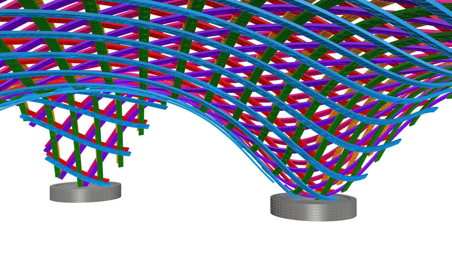 Layered Beams Parametric Pavilion 3D model_31