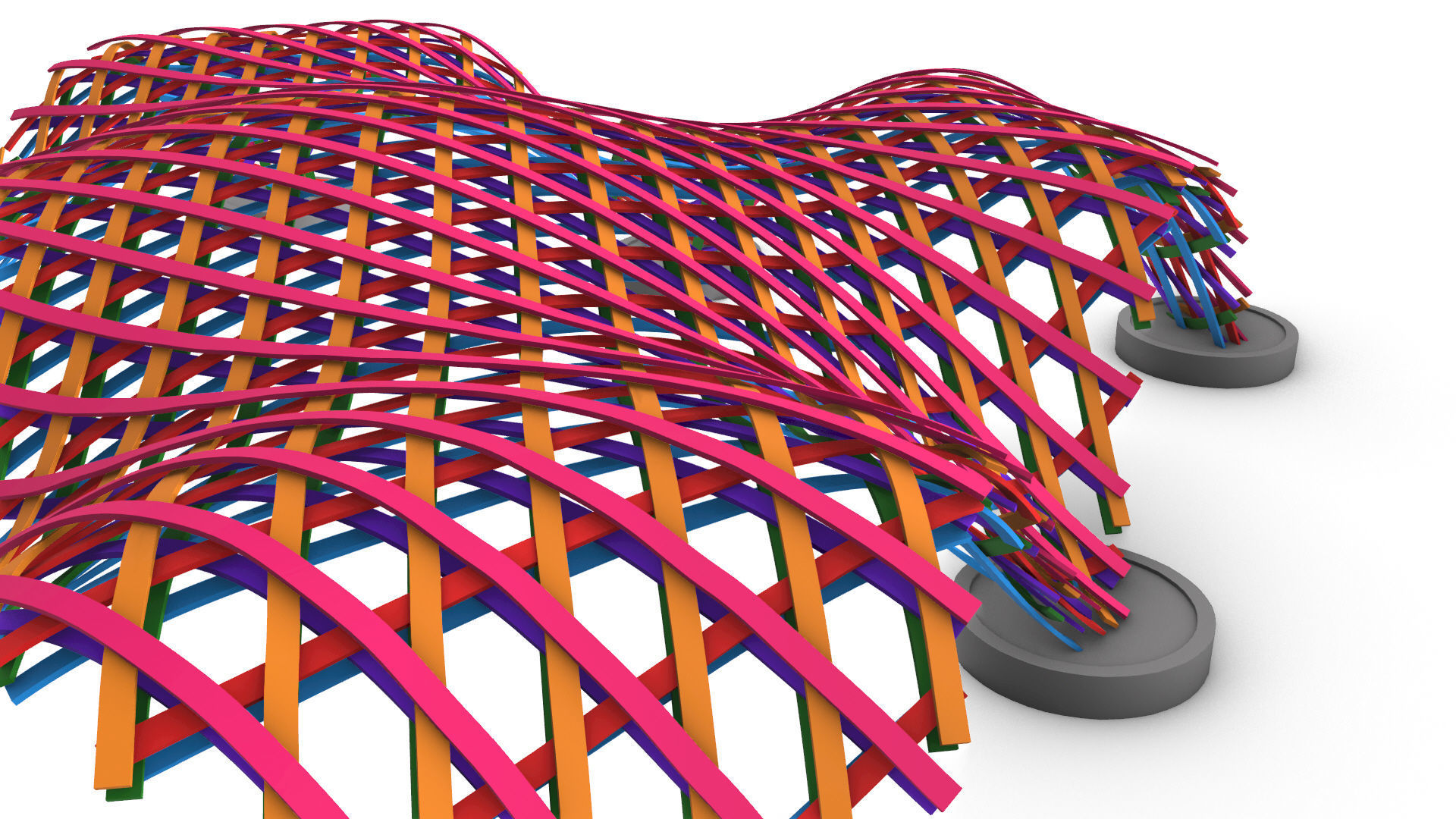 Layered Beams Parametric Pavilion 3D model_40